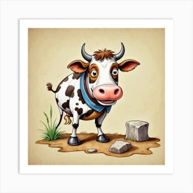 Cartoon Cow 12 Art Print