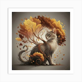 Autumn Cat 1 Art Print