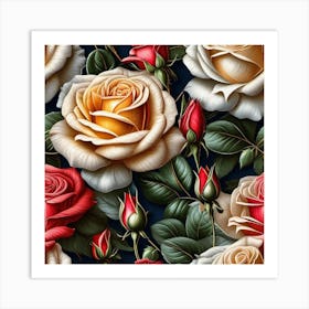 Wallpaper Roses Art Print