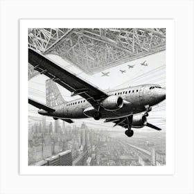 Airplane In Flight 1 Art Print