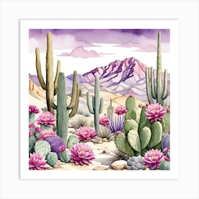 Cactus Desert 3 Art Print