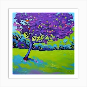 Tree Nature Forest Landscape Purple Blossom Bloom Flora Art Print