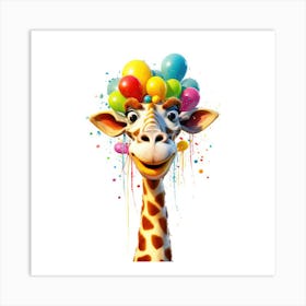 Birthday Giraffe 2 Art Print