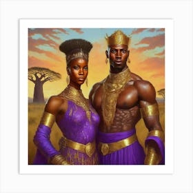 Black King And Queen 1 Art Print