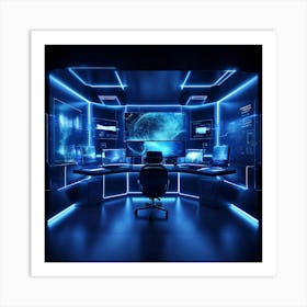 Futuristic Computer Room Art Print