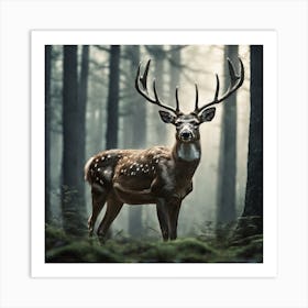 Deer In The Forest 209 Art Print