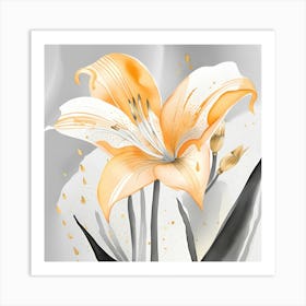 Yellow Lily Monochromatic Watercolor Art Print