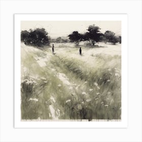 'Walking In The Field' Art Print