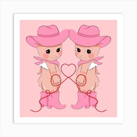 Cowgirl Cherubs | Wester Cowboy Inspired Art Print