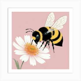 Bee On A Flower Art Print