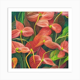 Anthurium Flowers Art Print