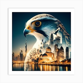 Falcon In Dubai Art Print