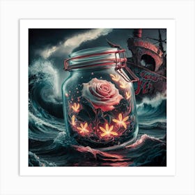 Jar Of Roses Art Print