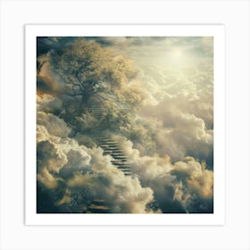Tree In The Clouds Art Print