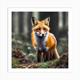Red Fox In The Forest Art Print