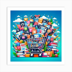 Shopping Cart Full Of Icons 1 Art Print