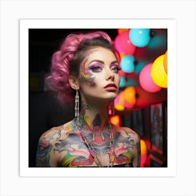 Miami Ink Tattoo Makeup Style Art Print