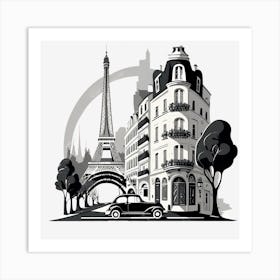 Paris France City Artistic Landmark Art Print