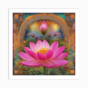 Sacred Lotus Flower 333 Art Print