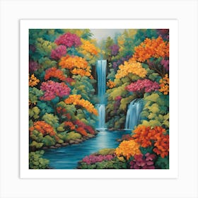 Waterfall In The Forest Art Print