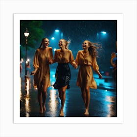 Rainy Night In The City Art Print