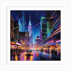 New York City At Night Art Print