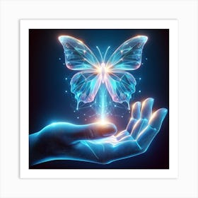 Holographic Butterfly spirit Art Print