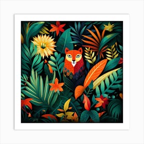 Fox In The Jungle 1 Art Print