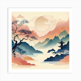 Asian Landscape Painting 21 Art Print