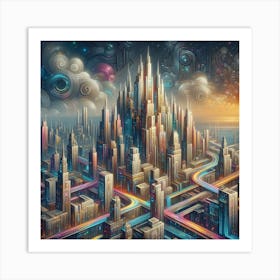 Futuristic Cityscape Art Print