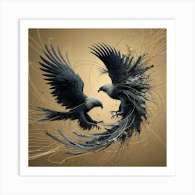 Two Eagles Fighting 2 Art Print