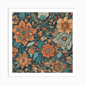 Floral Wallpaper 16 Art Print