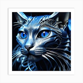 Blue Cat 6 Art Print