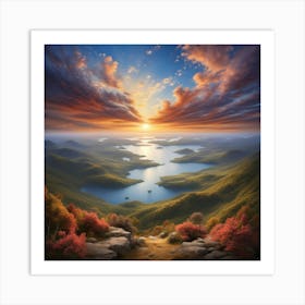 Sunset In The Mountains 26 Art Print