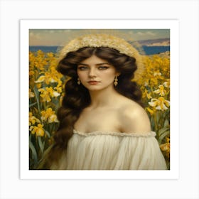 Girl In A Field Art Print