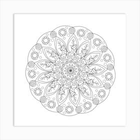Flowers Mandala Hand Drawing Art Print