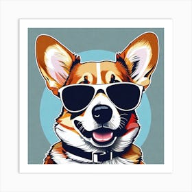 Corgi In Sunglasses 13 Art Print