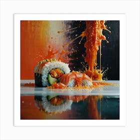 Sushi Splatter Art Print