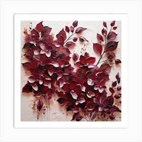 Pattern with Burgundy Orchid flowers Art Print