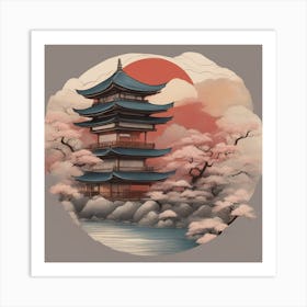 Japanese house Pagoda Art Print