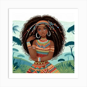 African Girl In Traditional Wall Art Art Print