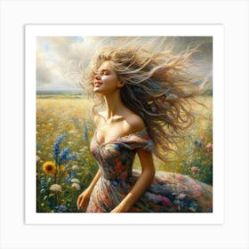 Wind In The Meadow Art Print