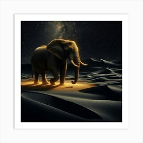 Elephant In The Desert 1 Art Print