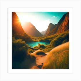 Sunrise In The Mountains 43 Art Print