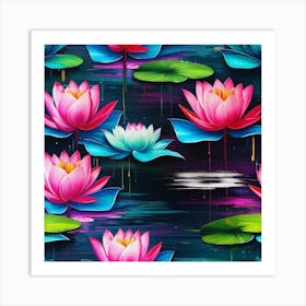 Lotus Flower Wallpaper Art Print