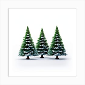 Three Christmas Trees Art Print