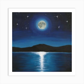 Moonlight Over Water Art Print