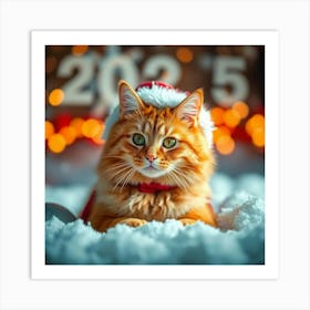 Asm Orange Cat Wearing Like Santa Celebrate The New Ye D7b90a06 C7db 42aa Ae9c 1fd482472730 Art Print