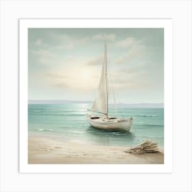 Sailboat On The Beach 4 Art Print