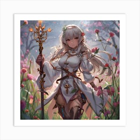 White Hair Anime Life Priest Art Print